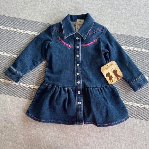 Wrangler Other - New Wrangler Denim Dress with Bloomers Size 6-9 months